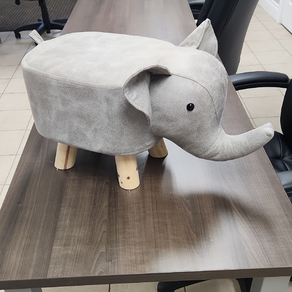 Gray Elephant Ottoman
